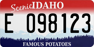 ID license plate E098123