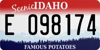 ID license plate E098174