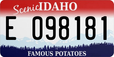 ID license plate E098181