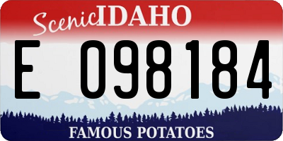 ID license plate E098184