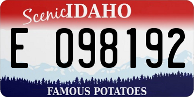 ID license plate E098192