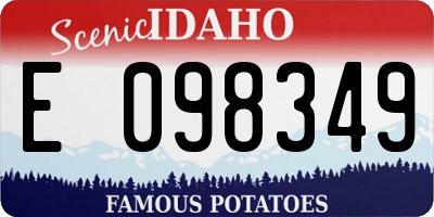ID license plate E098349