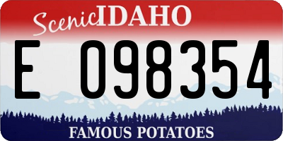 ID license plate E098354
