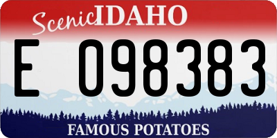 ID license plate E098383
