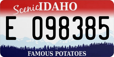 ID license plate E098385