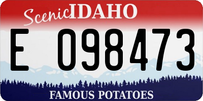 ID license plate E098473