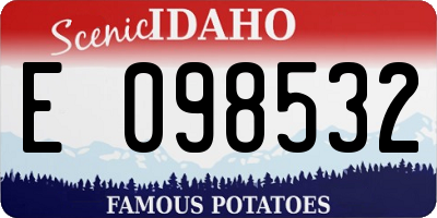 ID license plate E098532