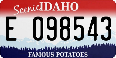 ID license plate E098543