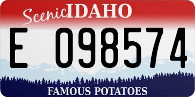 ID license plate E098574