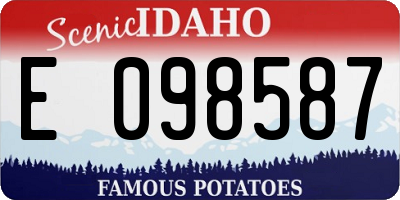 ID license plate E098587