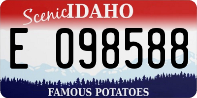 ID license plate E098588