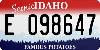 ID license plate E098647