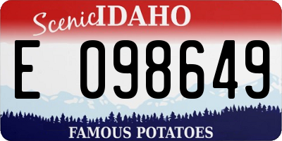 ID license plate E098649