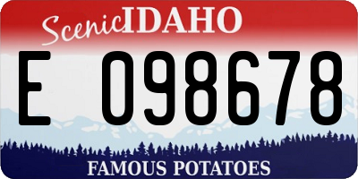 ID license plate E098678