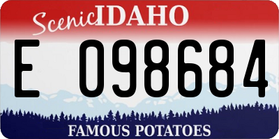 ID license plate E098684