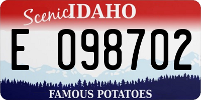 ID license plate E098702