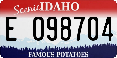 ID license plate E098704