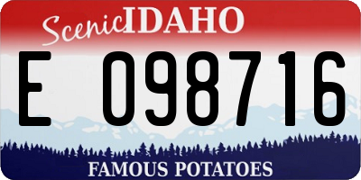 ID license plate E098716