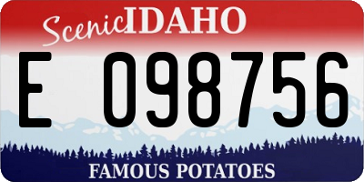 ID license plate E098756