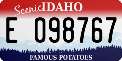 ID license plate E098767
