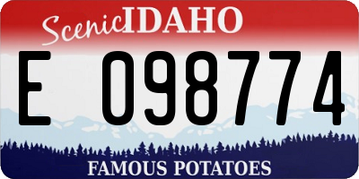 ID license plate E098774