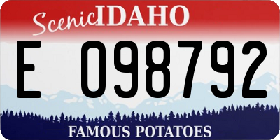 ID license plate E098792