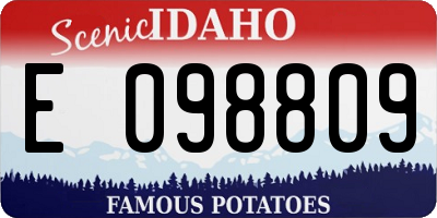 ID license plate E098809