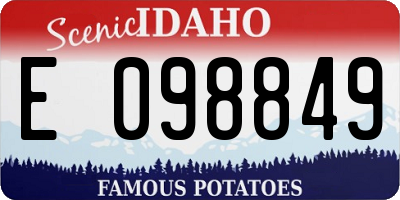 ID license plate E098849