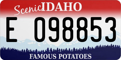 ID license plate E098853