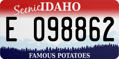ID license plate E098862