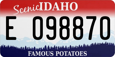 ID license plate E098870
