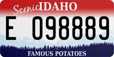 ID license plate E098889