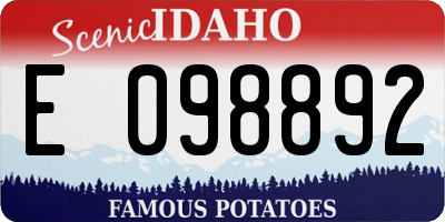 ID license plate E098892