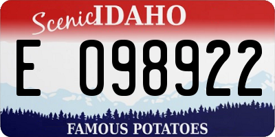 ID license plate E098922