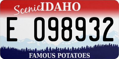 ID license plate E098932