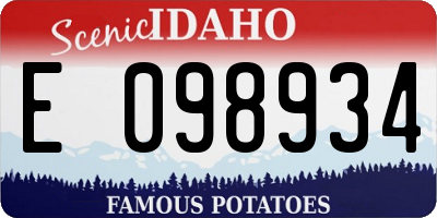 ID license plate E098934