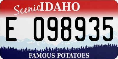 ID license plate E098935