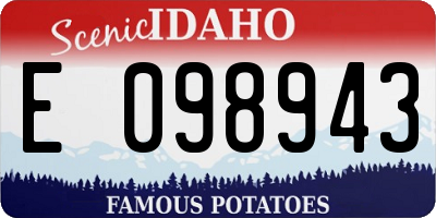 ID license plate E098943