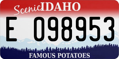 ID license plate E098953