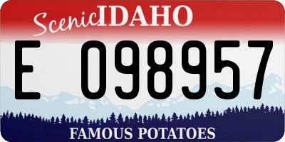 ID license plate E098957