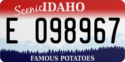 ID license plate E098967