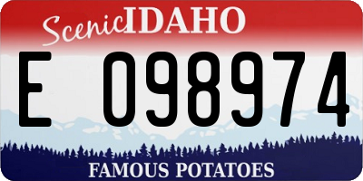 ID license plate E098974
