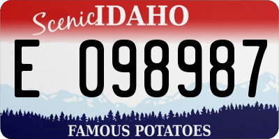 ID license plate E098987