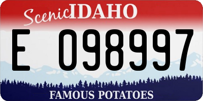 ID license plate E098997