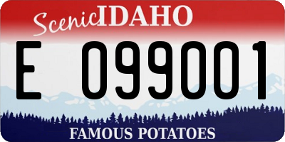 ID license plate E099001