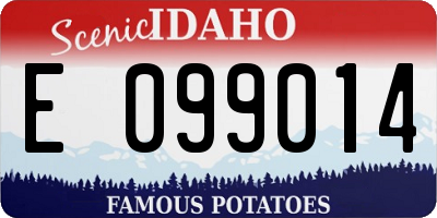 ID license plate E099014