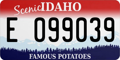 ID license plate E099039