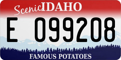 ID license plate E099208
