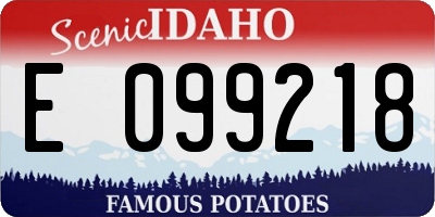 ID license plate E099218