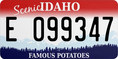 ID license plate E099347